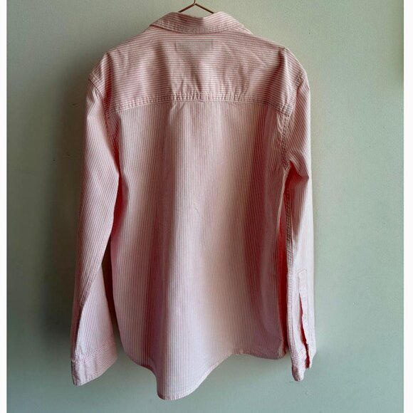 🆕 abercrombie kids Pink & White Striped Long-Sleeve Button Down Shirt - Picture 2 of 8